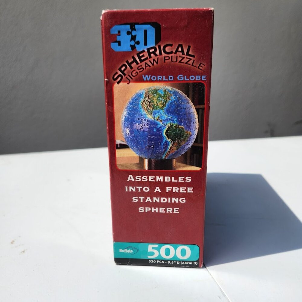 3D Spherical Puzzle World Globe 9.5" Diameter 530 Pieces Geography Free standing - Picture 12 of 14